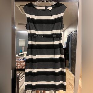 Coldwater Creek Striped Black and White Midi Dress